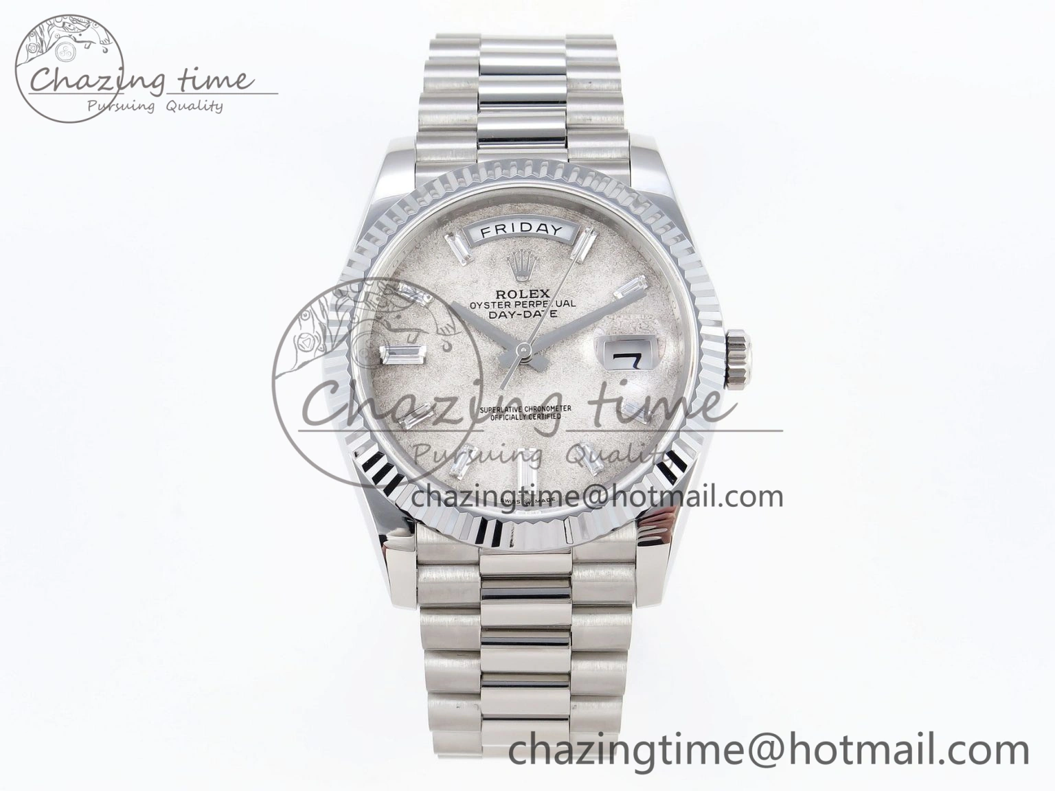 Day Date 40mm 228239 SS Bp Maker 1:1 Best Edition White Meteorite Dial T Crystal Markers on SS President Bracelet A2836
