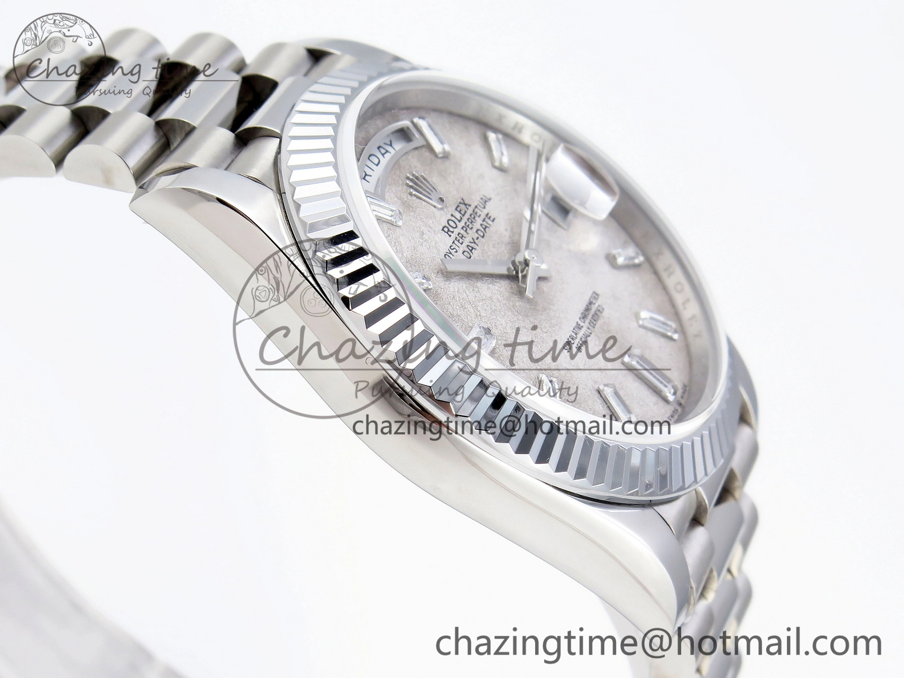 Day Date 40mm 228239 SS Bp Maker 1:1 Best Edition White Meteorite Dial T Crystal Markers on SS President Bracelet A2836