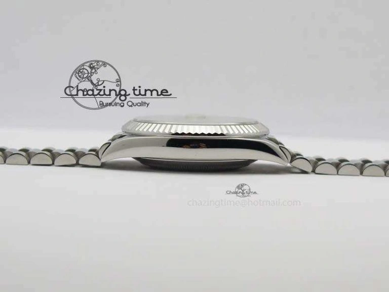 Day-Date 40mm 228239 SS Noob 1:1 Best Edition Quadrant Textured Silver Dial On SS Bracelet A3255