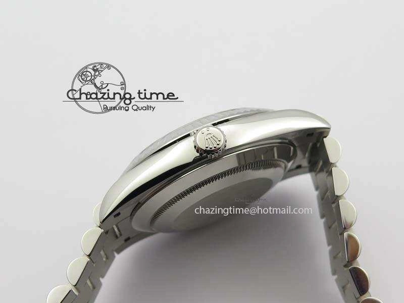 Day-Date 40mm 228239 SS Noob 1:1 Best Edition Quadrant Textured Silver Dial On SS Bracelet A3255