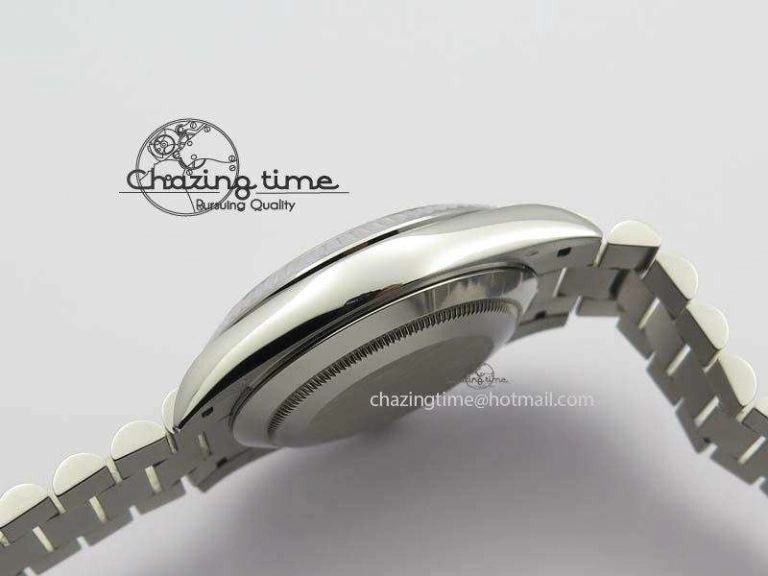 Day-Date 40mm 228239 SS Noob 1:1 Best Edition Quadrant Textured Silver Dial On SS Bracelet A3255