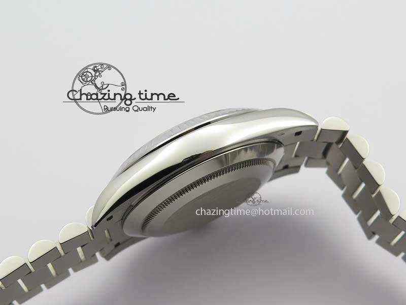 Day-Date 40mm 228239 SS Noob 1:1 Best Edition Quadrant Textured Silver Dial On SS Bracelet A3255