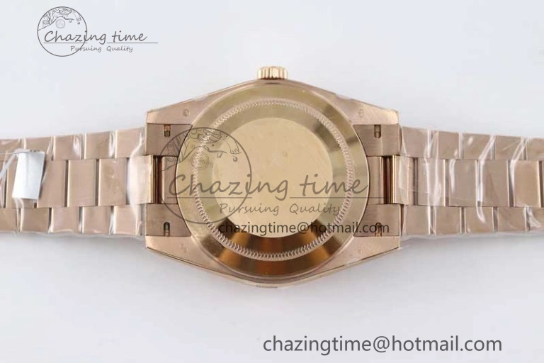 Day Date 40mm RG 904L Steel TWF 1:1 Best Edition Brown Dial on RG Bracelet A2836