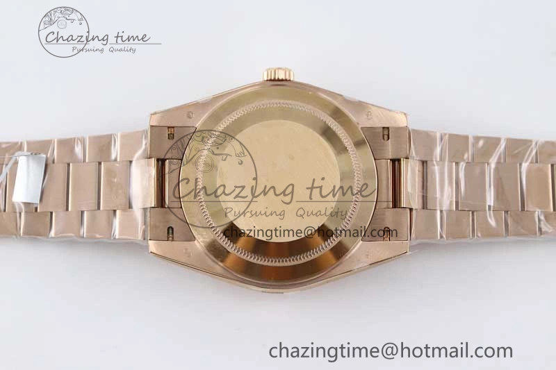 Day Date 40mm RG 904L Steel TWF 1:1 Best Edition Brown Dial on RG Bracelet A2836