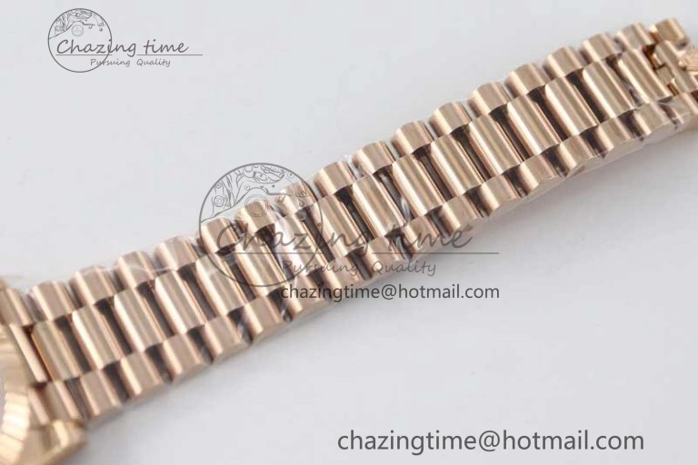 Day Date 40mm RG 904L Steel TWF 1:1 Best Edition Brown Dial on RG Bracelet A2836