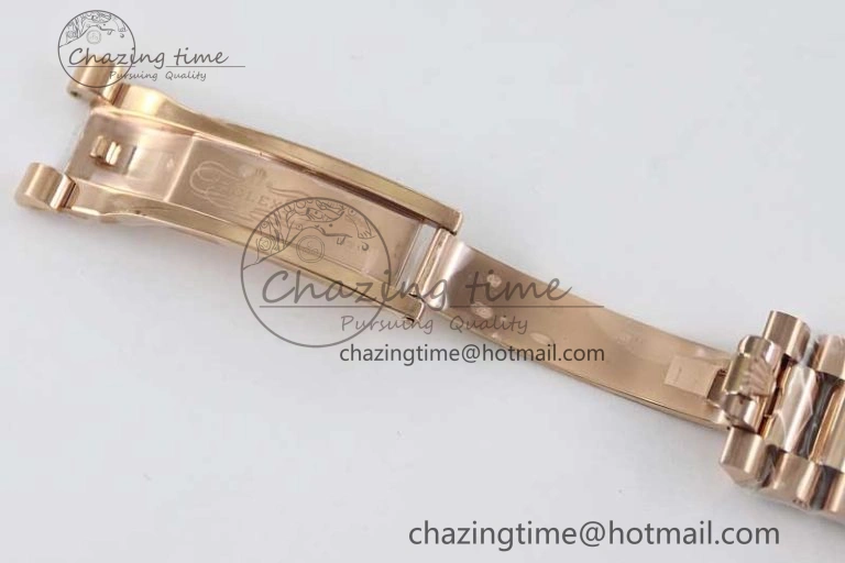 Day Date 40mm RG 904L Steel TWF 1:1 Best Edition Brown Dial on RG Bracelet A2836