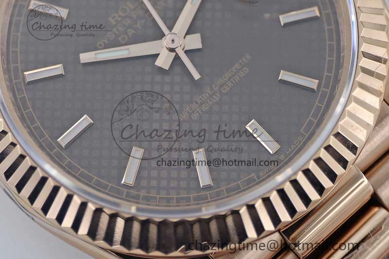 Day Date 40mm RG 904L Steel TWF 1:1 Best Edition Brown Dial on RG Bracelet A2836