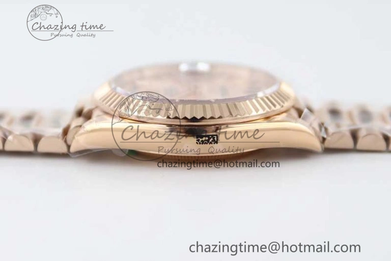 Day Date 40mm RG 904L Steel TWF 1:1 Best Edition RG Crystal Dial on RG Bracelet A2836