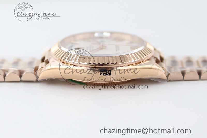 Day Date 40mm RG 904L Steel TWF 1:1 Best Edition White Roman Dial on RG Bracelet A2836