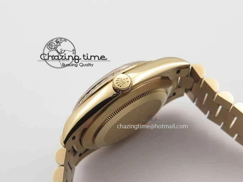 Day Date 40mm RG BP Maker Best Edition Brown Dial Diamond Bezel On RG Bracelet A2836