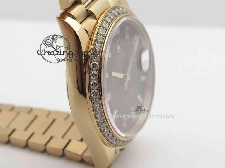 Day Date 40mm RG BP Maker Best Edition Brown Dial Diamond Bezel On RG Bracelet A2836