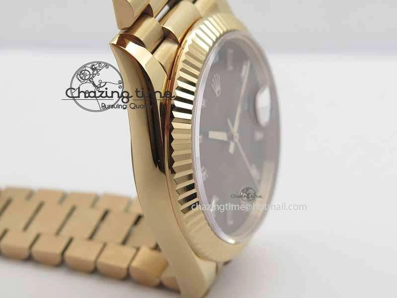 Day Date 40mm RG BP Maker Best Edition Brown Dial Diamond Markers On RG Bracelet A2836