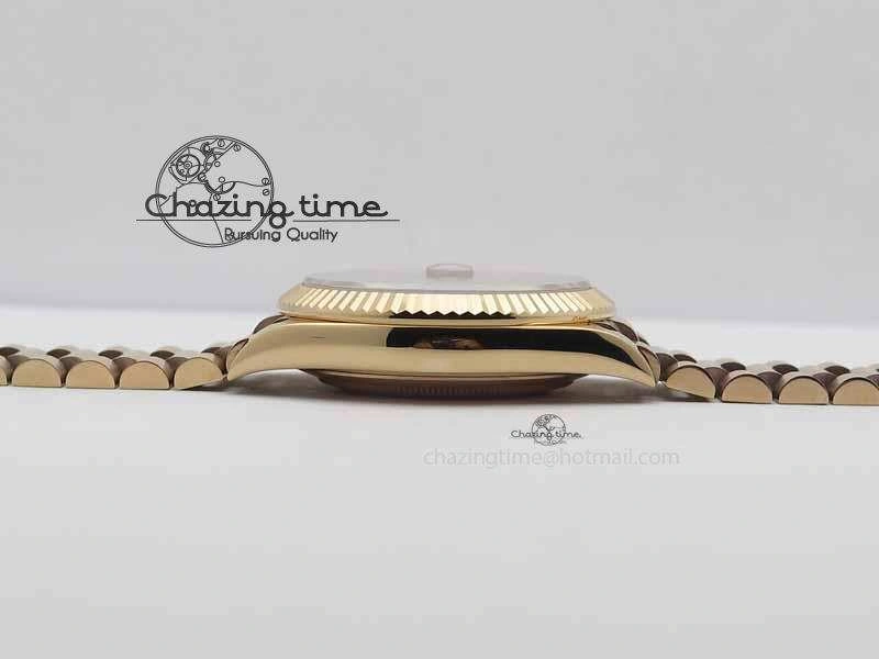Day Date 40mm RG BP Maker Best Edition Brown Dial Diamond Markers On RG Bracelet A2836