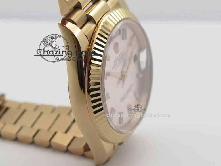 Day Date 40mm RG BP Maker Best Edition Silver Dial Diamond Markers On RG Bracelet A2836