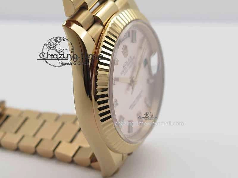 Day Date 40mm RG BP Maker Best Edition Silver Dial Diamond Markers On RG Bracelet A2836