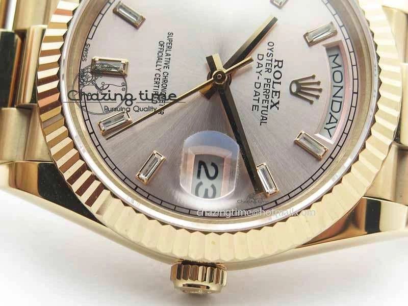 Day Date 40mm RG BP Maker Best Edition Silver Dial Diamond Markers On RG Bracelet A2836
