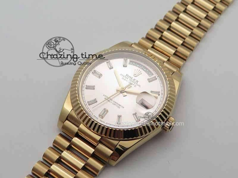 Day Date 40mm RG BP Maker Best Edition Silver Dial Diamond Markers On RG Bracelet A2836