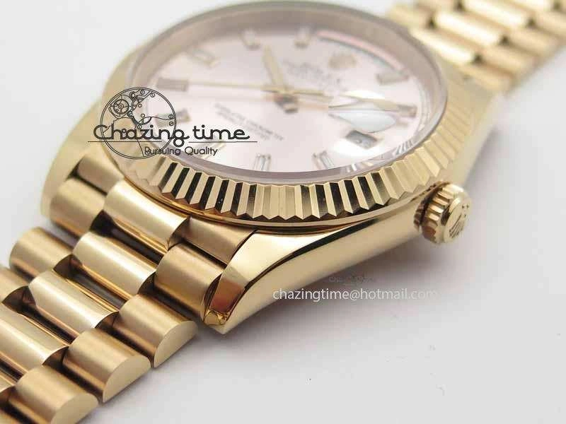 Day Date 40mm RG BP Maker Best Edition Silver Dial Diamond Markers On RG Bracelet A2836