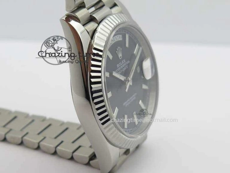 Day-Date 40mm SS 228239 Noob 1:1 Best Edition Black Dial on SS Bracelet A3255