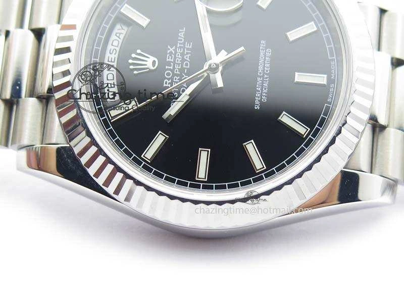 Day-Date 40mm SS 228239 Noob 1:1 Best Edition Black Dial on SS Bracelet A3255