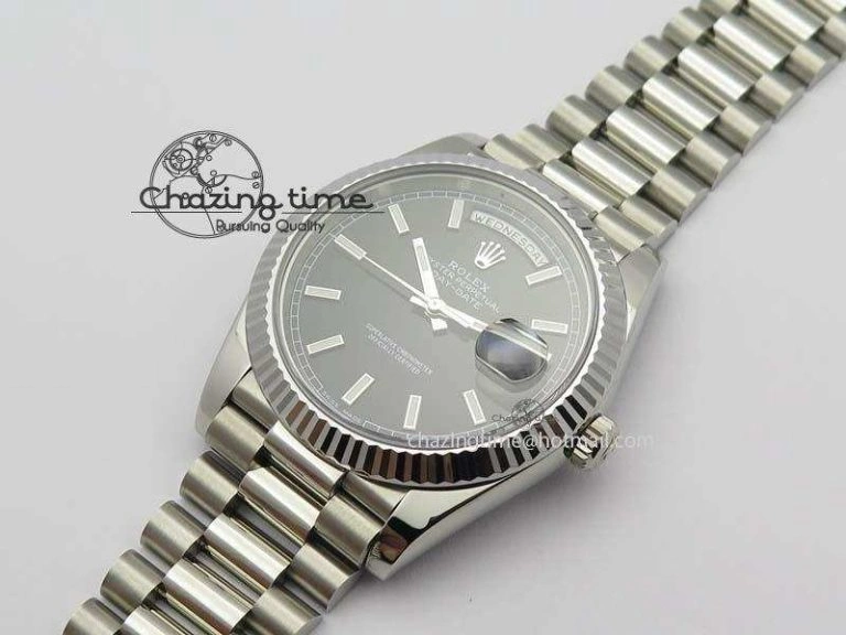 Day-Date 40mm SS 228239 Noob 1:1 Best Edition Black Dial on SS Bracelet A3255