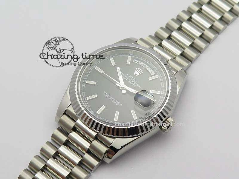 Day-Date 40mm SS 228239 Noob 1:1 Best Edition Black Dial on SS Bracelet A3255