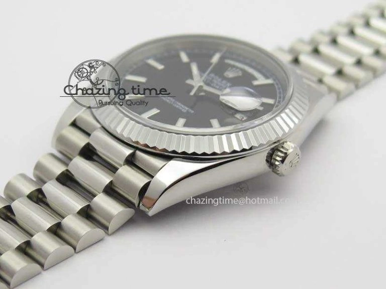 Day-Date 40mm SS 228239 Noob 1:1 Best Edition Black Dial on SS Bracelet A3255