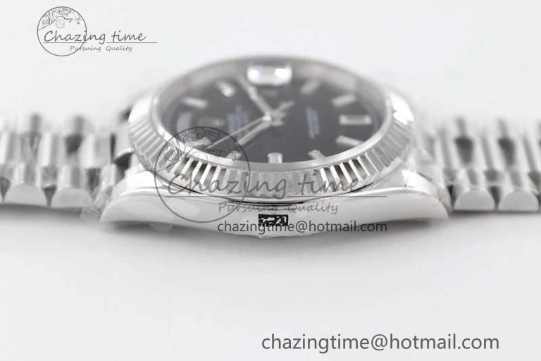 Day Date 40mm SS 904L Steel TWF 1:1 Best Edition Black Crystal Dial on SS Bracelet A2836