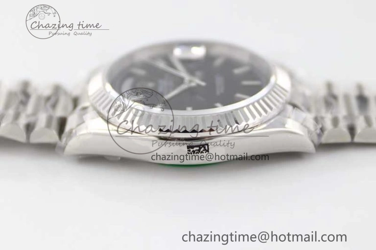 Day Date 40mm SS 904L Steel TWF 1:1 Best Edition Black Dial on SS Bracelet A2836
