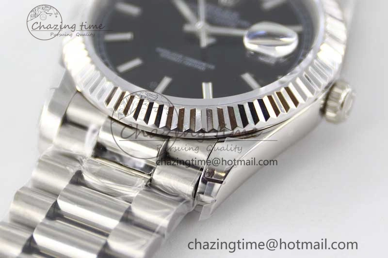 Day Date 40mm SS 904L Steel TWF 1:1 Best Edition Black Dial on SS Bracelet A2836