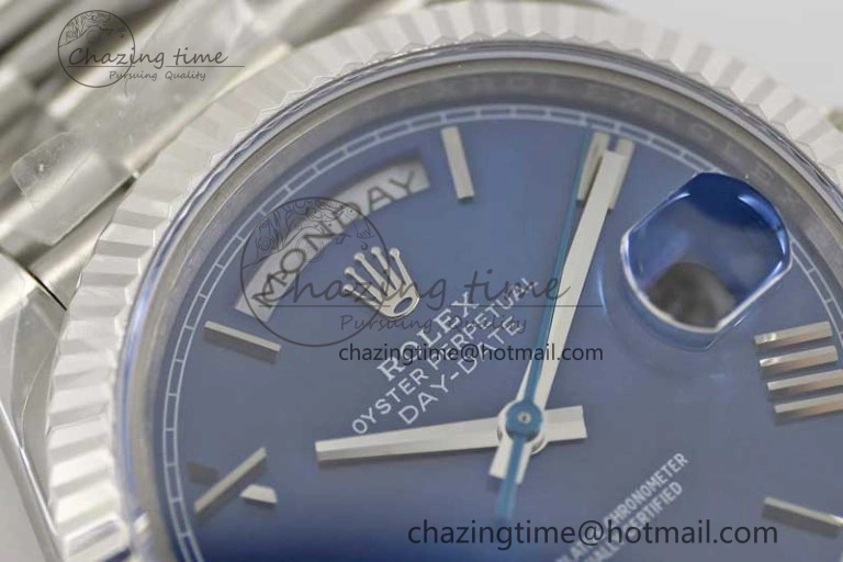 Day Date 40mm SS 904L Steel TWF 1:1 Best Edition Blue Roman Dial on SS Bracelet A2836
