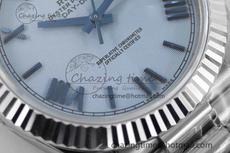 Day Date 40mm SS 904L Steel TWF 1:1 Best Edition Blue Roman Dial on SS Bracelet A2836