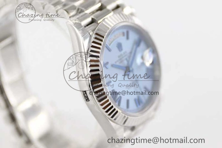 Day Date 40mm SS 904L Steel TWF 1:1 Best Edition Blue Roman Dial on SS Bracelet A2836