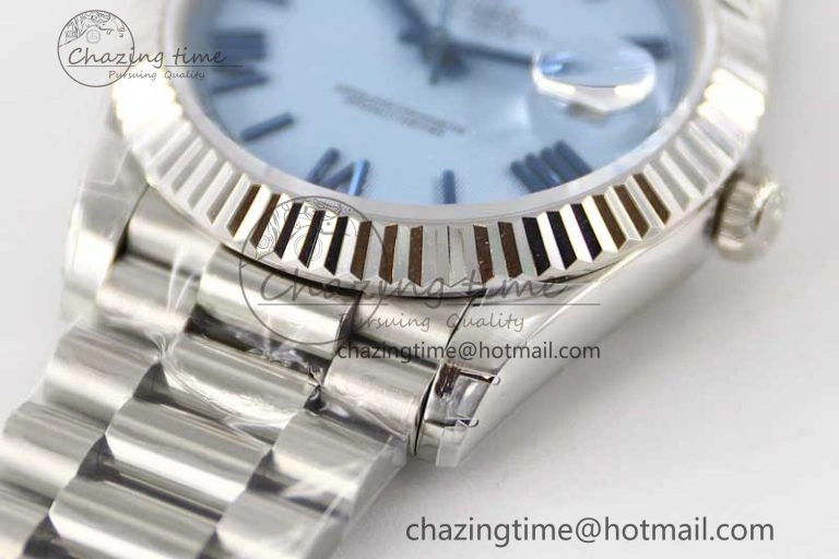 Day Date 40mm SS 904L Steel TWF 1:1 Best Edition Blue Roman Dial on SS Bracelet A2836