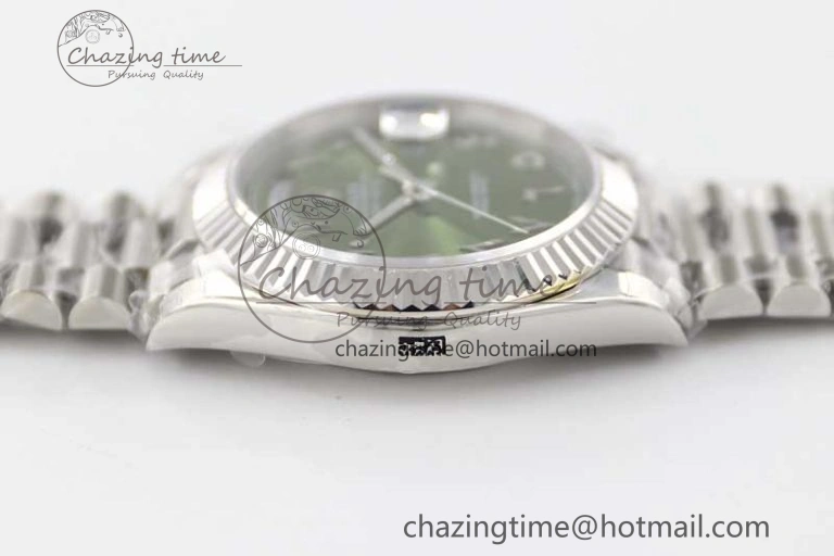 Day Date 40mm SS 904L Steel TWF 1:1 Best Edition Green Arabic Dial on SS Bracelet A2836