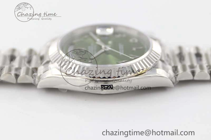 Day Date 40mm SS 904L Steel TWF 1:1 Best Edition Green Arabic Dial on SS Bracelet A2836