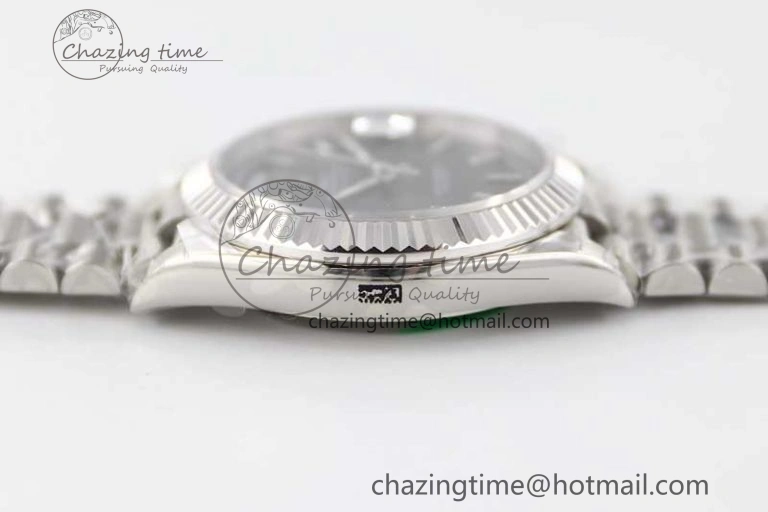 Day Date 40mm SS 904L Steel TWF 1:1 Best Edition Grey Dial on SS Bracelet A2836