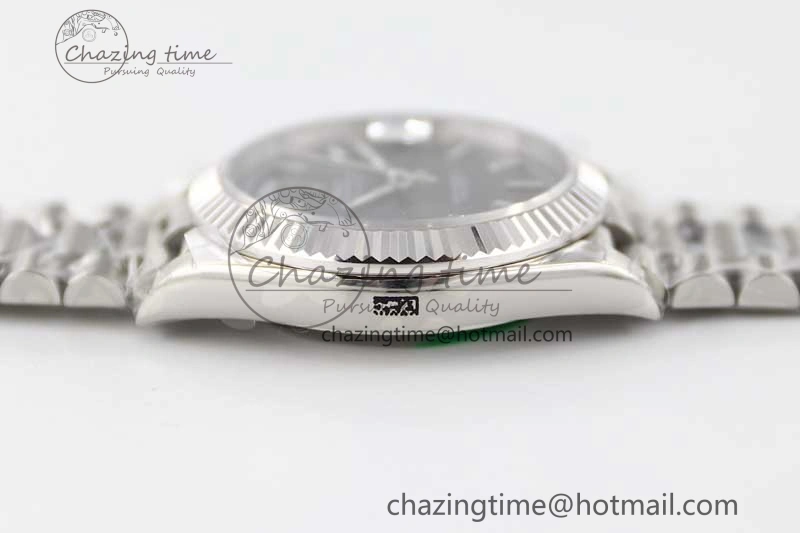 Day Date 40mm SS 904L Steel TWF 1:1 Best Edition Grey Dial on SS Bracelet A2836