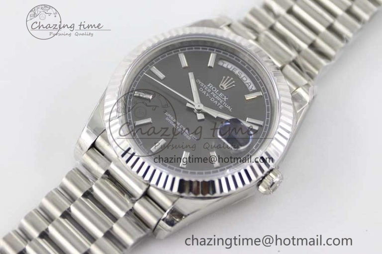 Day Date 40mm SS 904L Steel TWF 1:1 Best Edition Grey Dial on SS Bracelet A2836