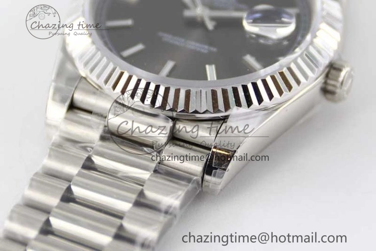 Day Date 40mm SS 904L Steel TWF 1:1 Best Edition Grey Dial on SS Bracelet A2836