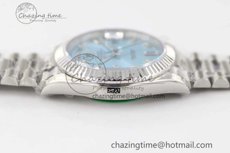 Day Date 40mm SS 904L Steel TWF 1:1 Best Edition ICE Blue Crystal Dial on SS Bracelet A2836