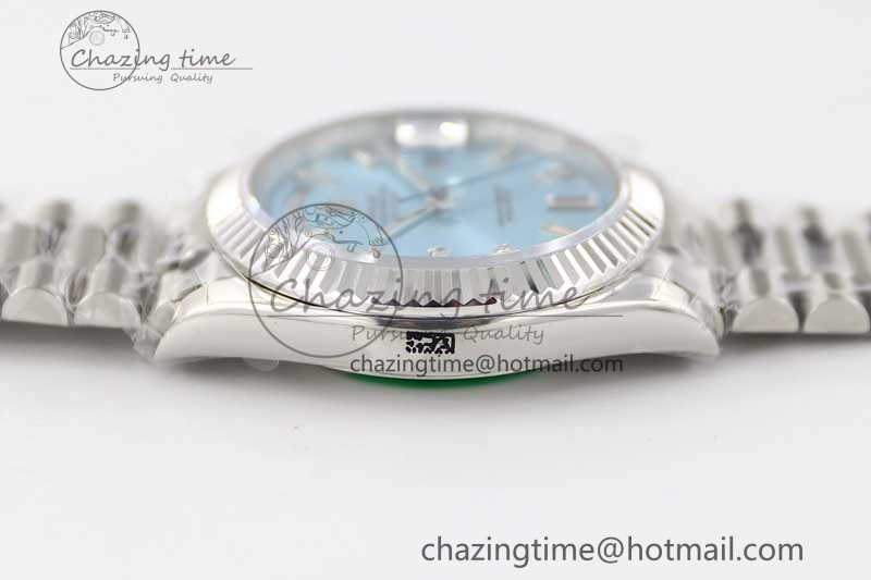 Day Date 40mm SS 904L Steel TWF 1:1 Best Edition ICE Blue Crystal Dial on SS Bracelet A2836