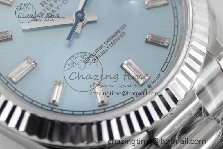 Day Date 40mm SS 904L Steel TWF 1:1 Best Edition ICE Blue Crystal Dial on SS Bracelet A2836