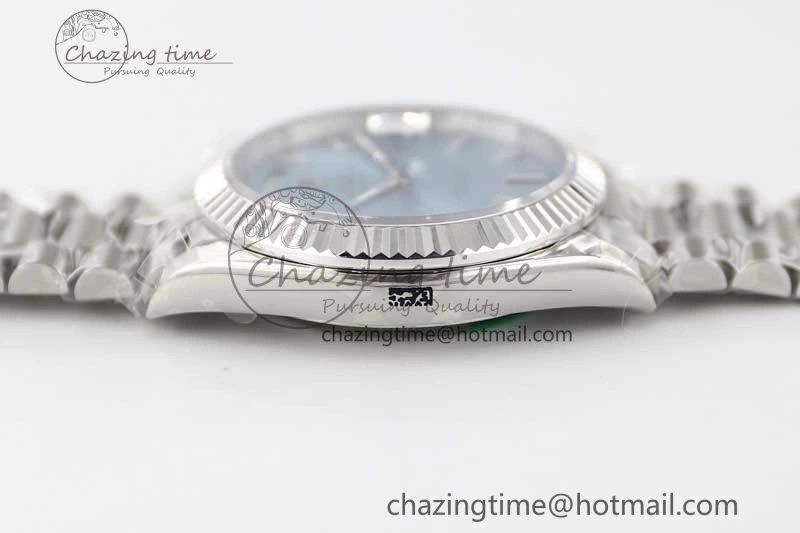 Day Date 40mm SS 904L Steel TWF 1:1 Best Edition Ice Blue Dial on SS Bracelet A2836