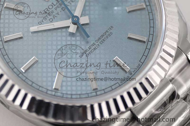 Day Date 40mm SS 904L Steel TWF 1:1 Best Edition Ice Blue Dial on SS Bracelet A2836