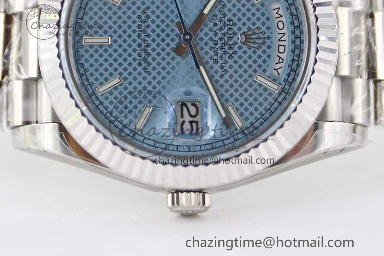 Day Date 40mm SS 904L Steel TWF 1:1 Best Edition Ice Blue Dial on SS Bracelet A2836