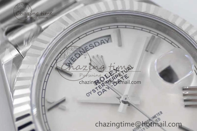 Day Date 40mm SS 904L Steel TWF 1:1 Best Edition White Roman Dial on SS Bracelet A2836
