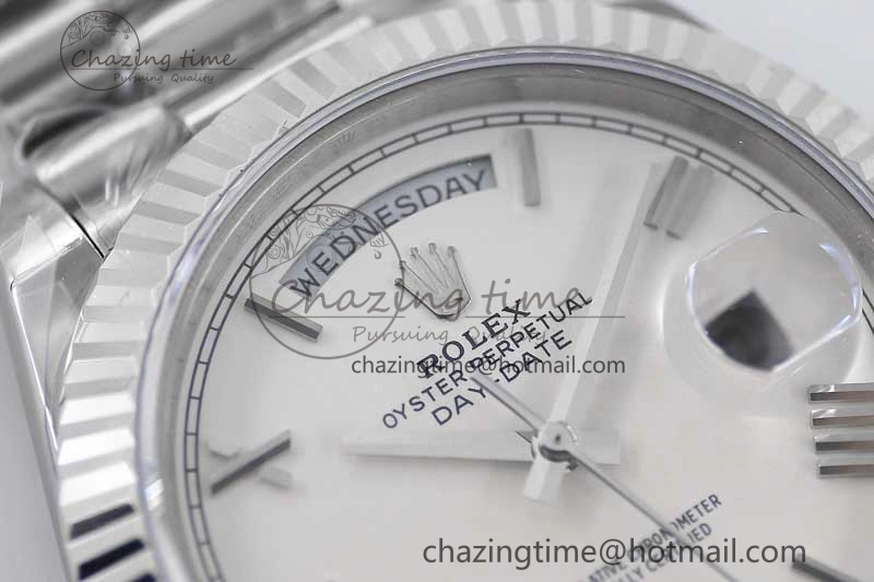 Day Date 40mm SS 904L Steel TWF 1:1 Best Edition White Roman Dial on SS Bracelet A2836