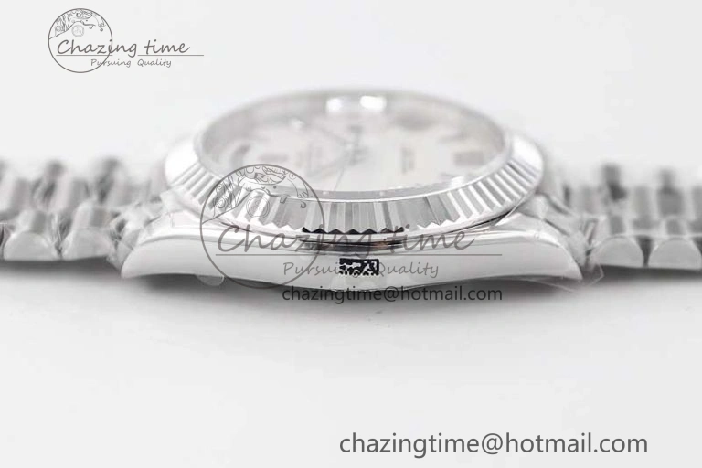 Day Date 40mm SS 904L Steel TWF 1:1 Best Edition White Roman Dial on SS Bracelet A2836