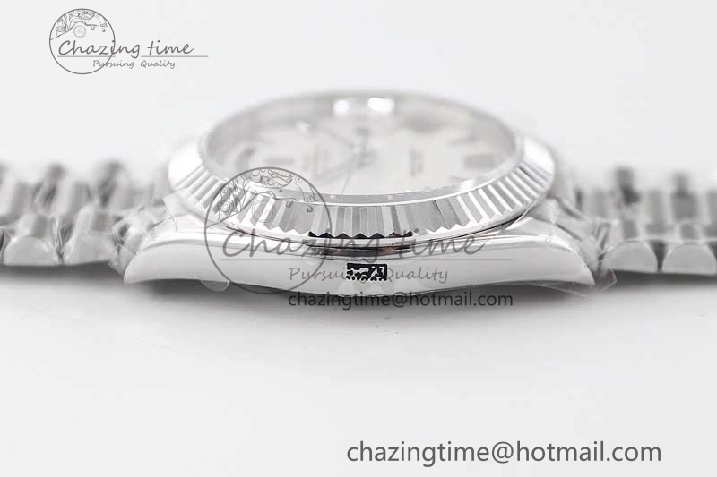 Day Date 40mm SS 904L Steel TWF 1:1 Best Edition White Roman Dial on SS Bracelet A2836